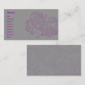 ピンクの花パターン-ビジネス 名刺 (正面/裏面)