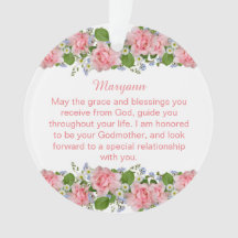 ピンクの花パーソナライズされたの女神バプテスマ