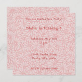 ピンクの花パーソナライズされた招待状 招待状 (正面/裏面)