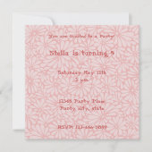 ピンクの花パーソナライズされた招待状 招待状 (正面)