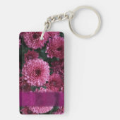 ピンクの花パーソナライズされた母 キーホルダー (裏面)