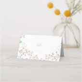 ピンクの花ピンクのスクリプトテーブル番号座席表 ロイヤリティカード (裏面)