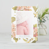 ピンクの花フォトカード誕生のお知らせ 案内状 (スタンド正面)