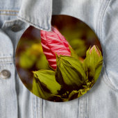 ピンクの花フォトバッジ 缶バッジ (インサイチュ)