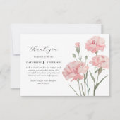 ピンクの花フォト悔やみや弔慰葬祭記念碑 サンキューカード (正面)