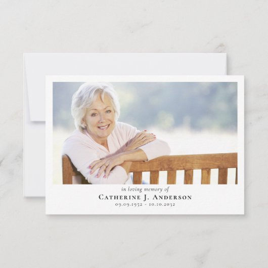 ピンクの花フォト悔やみや弔慰葬祭記念碑 サンキューカード (裏面)