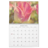 ピンクの花フローラカレンダー カレンダー (3月 2026)