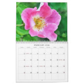 ピンクの花フローラカレンダー カレンダー (2月 2026)
