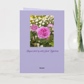 ピンクの花フローラバラバラデイジー写真 カード (裏面)