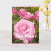 ピンクの花フローラバラバラマザーズ日カード カード (黄色い花)