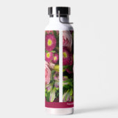 ピンクの花フローラ会社独自のロゴビジネスギフト ウォーターボトル (左面)