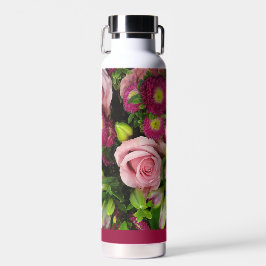 ピンクの花フローラ会社独自のロゴビジネスギフト ウォーターボトル