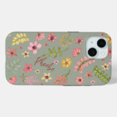 ピンクの花フローラ植物名ガーリーフェミニン称 Case-Mate iPhoneケース (裏面 (横))