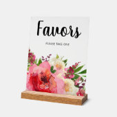 ピンクの花ブライダルシャワーの好意 アクリルサイン (傾斜)