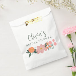 ピンクの花ブライダルシャワー ガーデンパーティーグリーン フェイバーバッグ