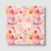 ピンクの花ブーケフローラ葬儀 ゲストブック (裏面)