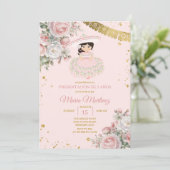 ピンクの花プレゼンタシオンデトレアニョスキュートガール 招待状 (スタンド正面)