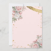 ピンクの花プレゼンタシオンデトレアニョスキュートガール 招待状 (裏面)