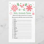 ピンクの花ベビーアニマルの名前ゲーム (正面)