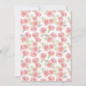 ピンクの花ベビーシャワーサンキューカード サンキューカード (裏面)