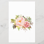 ピンクの花ベビーシャワービンゴゲームカード チラシ (裏面)