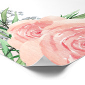 ピンクの花ベビーシャワー歓迎ポスター ポスター (角)