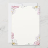 ピンクの花ボホ60歳エレガントの誕生日パーティー 招待状 (裏面)