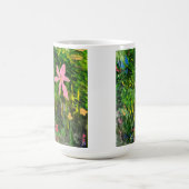 ピンクの花マグ コーヒーマグカップ (中央)
