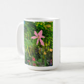 ピンクの花マグ コーヒーマグカップ (正面左)