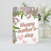 ピンクの花ママの日 カード (スタンド正面)