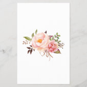 ピンクの花ママまたはパパが赤ちゃんシャワーのゲームカード チラシ (裏面)