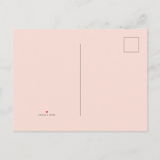 ピンクの花ママ&ベビーキリンの女の子ベビーシャワー インビテーションポストカード (裏面)