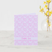 ピンクの花ミニマリスト薄紫紫 カード (黄色い花)