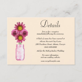 ピンクの花メイスンジャー結婚ズの詳細 エンクロージャーカード