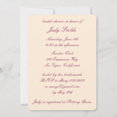 ピンクの花メイソンジャースブライダルシャワー招待 招待状 (裏面)