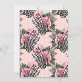 ピンクの花モチーフのゴシックウェディング招待状 招待状 (裏面)