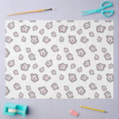 ピンクの花モチーフティッシュペーパー 薄葉紙 (クラフト)