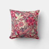 ピンクの花モリスアート クッション (正面)