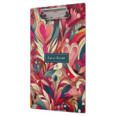 ピンクの花モリスアート クリップボード (左)