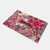 ピンクの花モリスアート ドアマット (アングル)