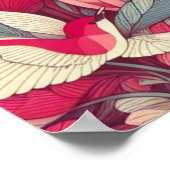 ピンクの花モリスアート ポスター (角)