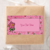 ピンクの花ラベル ラベル (インサイチュ)