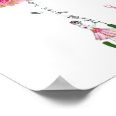 ピンクの花リボン乳がん認識度戦闘機 ポスター (角)