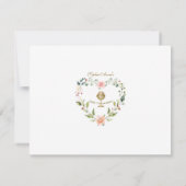 ピンクの花リースフォトガールホーリー聖餐式 サンキューカード (裏面)