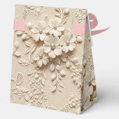 ピンクの花レースのデザイン フェイバーボックス (裏面)