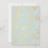 ピンクの花ロココヴィンテージフローラベビーシャワー 招待状 (裏面)