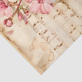 ピンクの花ヴィンテージフローラ音楽シートephemera 薄葉紙 (詳細)