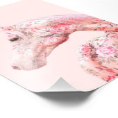 ピンクの花乗馬 |美的アートワーク フォトプリント (角)