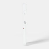 ピンクの花付き青と黄色の鳥スケッチ iPhoneケース (左側面)