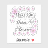 ピンクの花先生シール シール (シート)